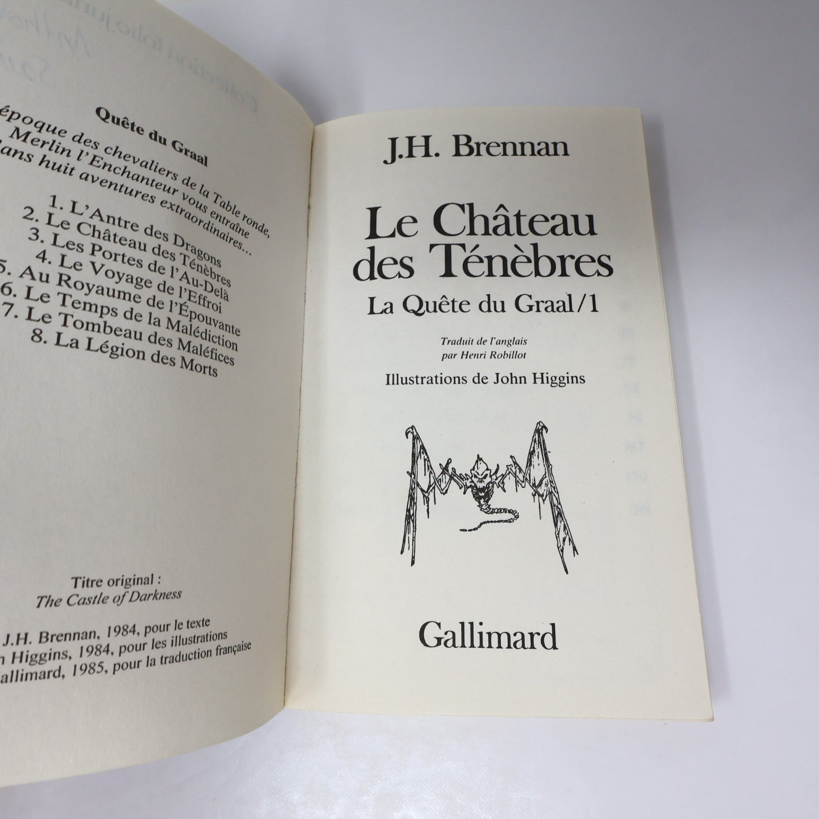 La Quête du Graal #1-3 LDVELH Lot 3 Livres J.H. Brennan Le Château des Ténèbres