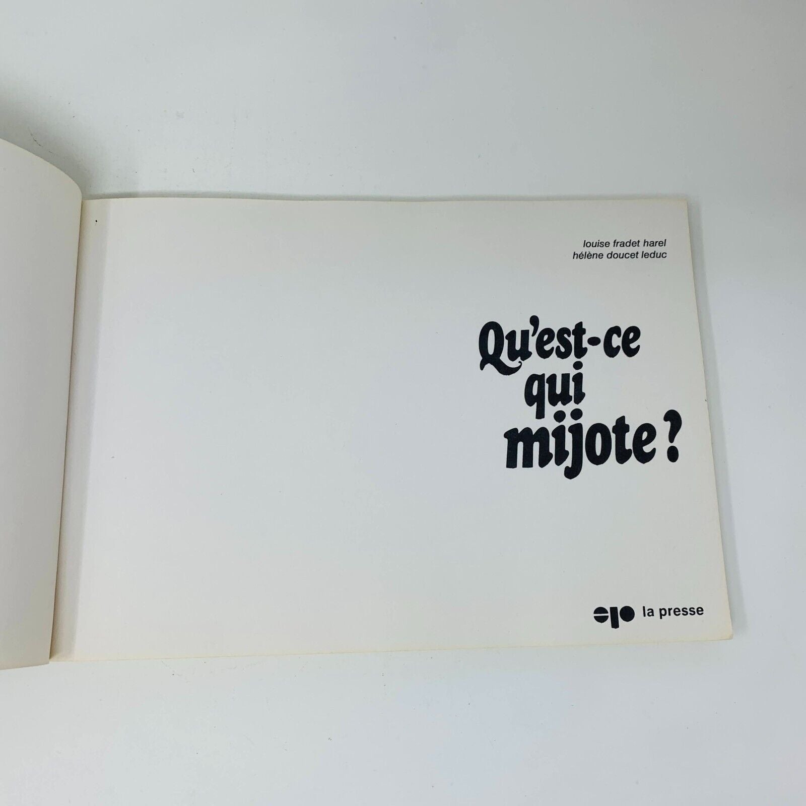 1976 Qu'est-ce qui Mijote? Cuisine pour Débutants La Presse Livre Recettes Vtg
