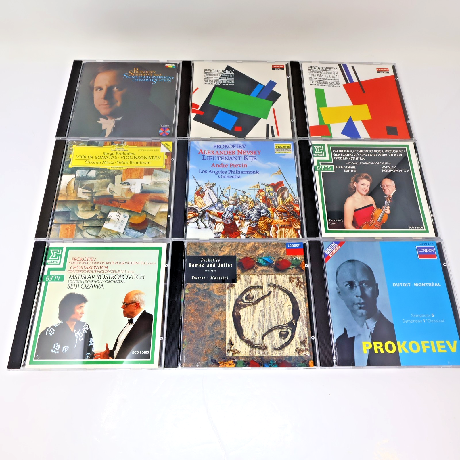 Sergei Prokofiev 9 CDs Lot Symphonies 1 & 5/Romeo & Juliet Excerpts Classical