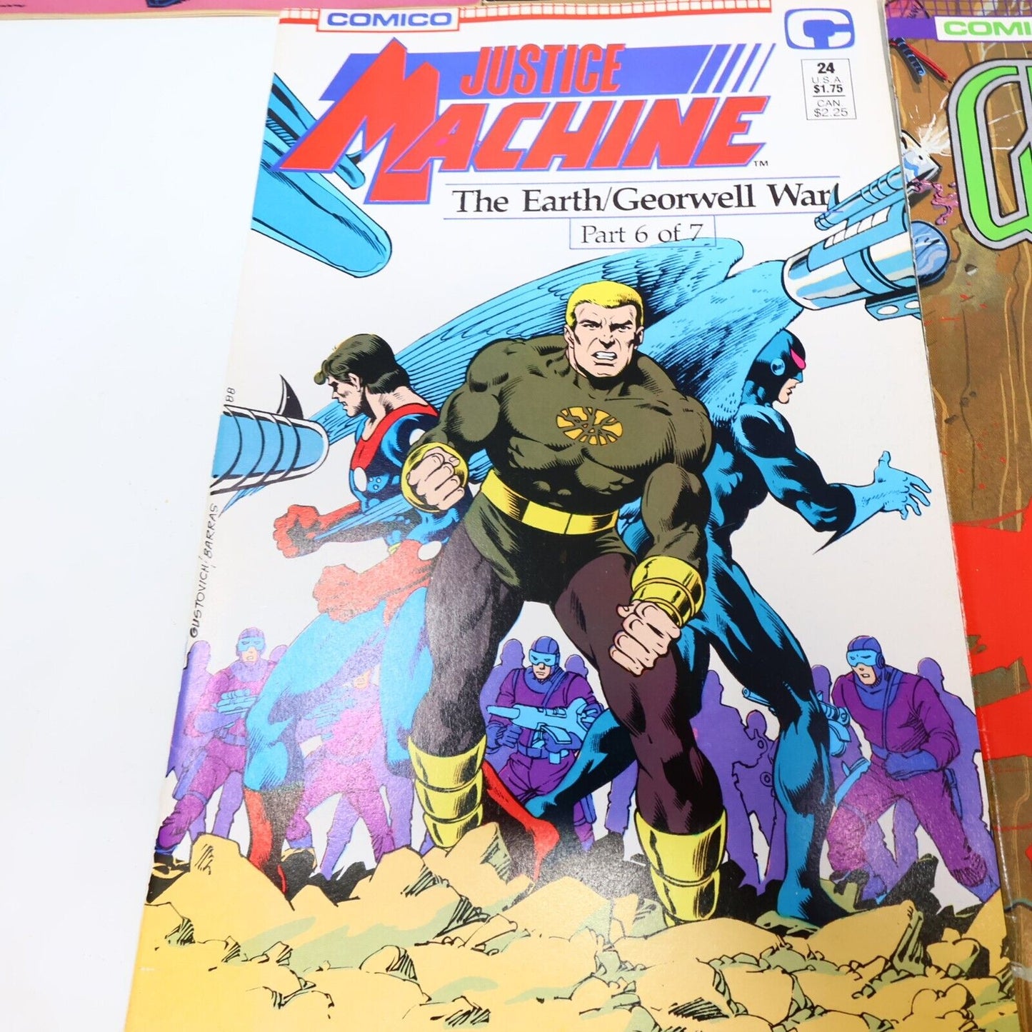 Lot of 5 Mixed Comico Comics Grendel Justice Machine Fish Police 1988-89 80s