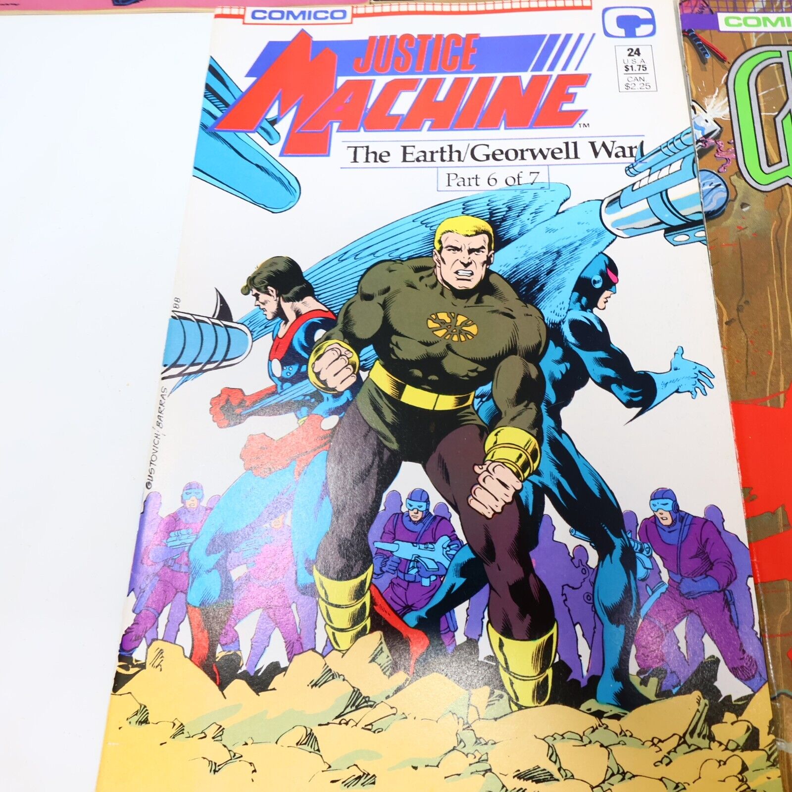 Lot of 5 Mixed Comico Comics Grendel Justice Machine Fish Police 1988-89 80s