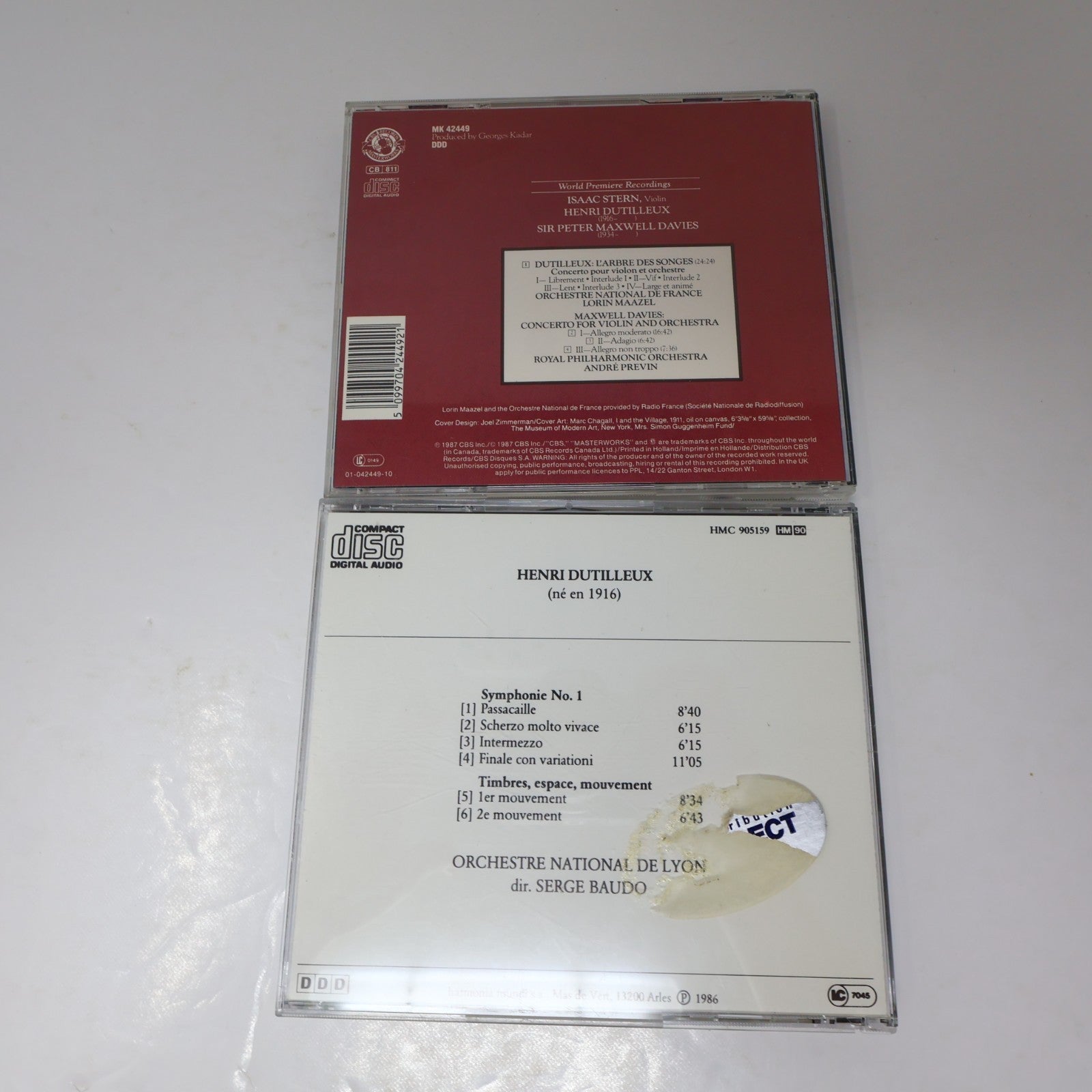 Henri Dutilleux 2 CD Lot L' Arbre Des Songes/Symphonie #1 Lorin Maazel/Previn