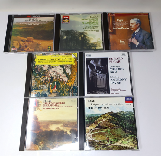 Sir Edward Elgar 7 CD Lot Enigma Variations/Falstaff/Symphony #1-2-3/Violin