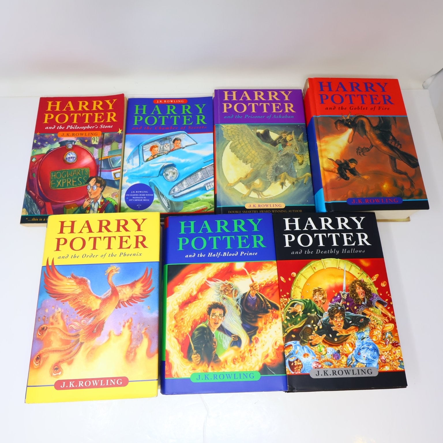 Harry Potter 1-7 Complete Set Books Lot Raincoast/Bloomsbury Rowling 2 PB & 5 HC