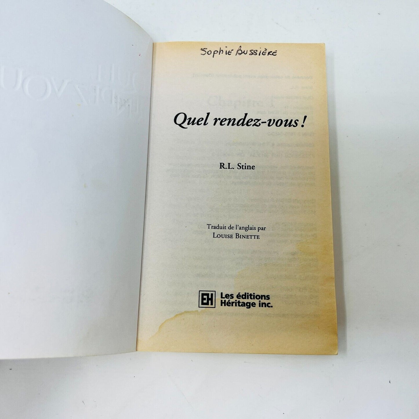 9x Frissons EH Lot Livres Quel Rendez-Vous!/L'Accident/Poupées Mutilées Stine