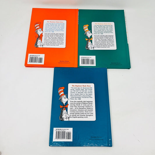 3x Dr. Seuss Green Eggs and Ham Hop on Pop Cat in the Hat Lot Books Hardcover HC