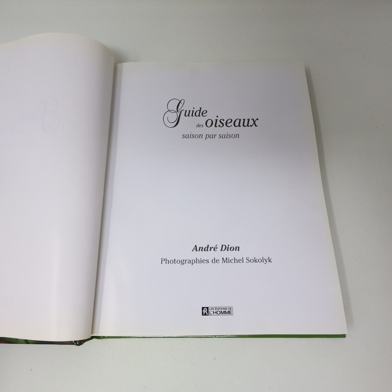 1995 Guide des Oiseaux Saison par Saison André P. Dion Michel Sokolyk Animaux HC