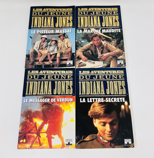 4x Les Aventures du Jeune Indiana Jones Lot Livres 90s La Lettre Secrète