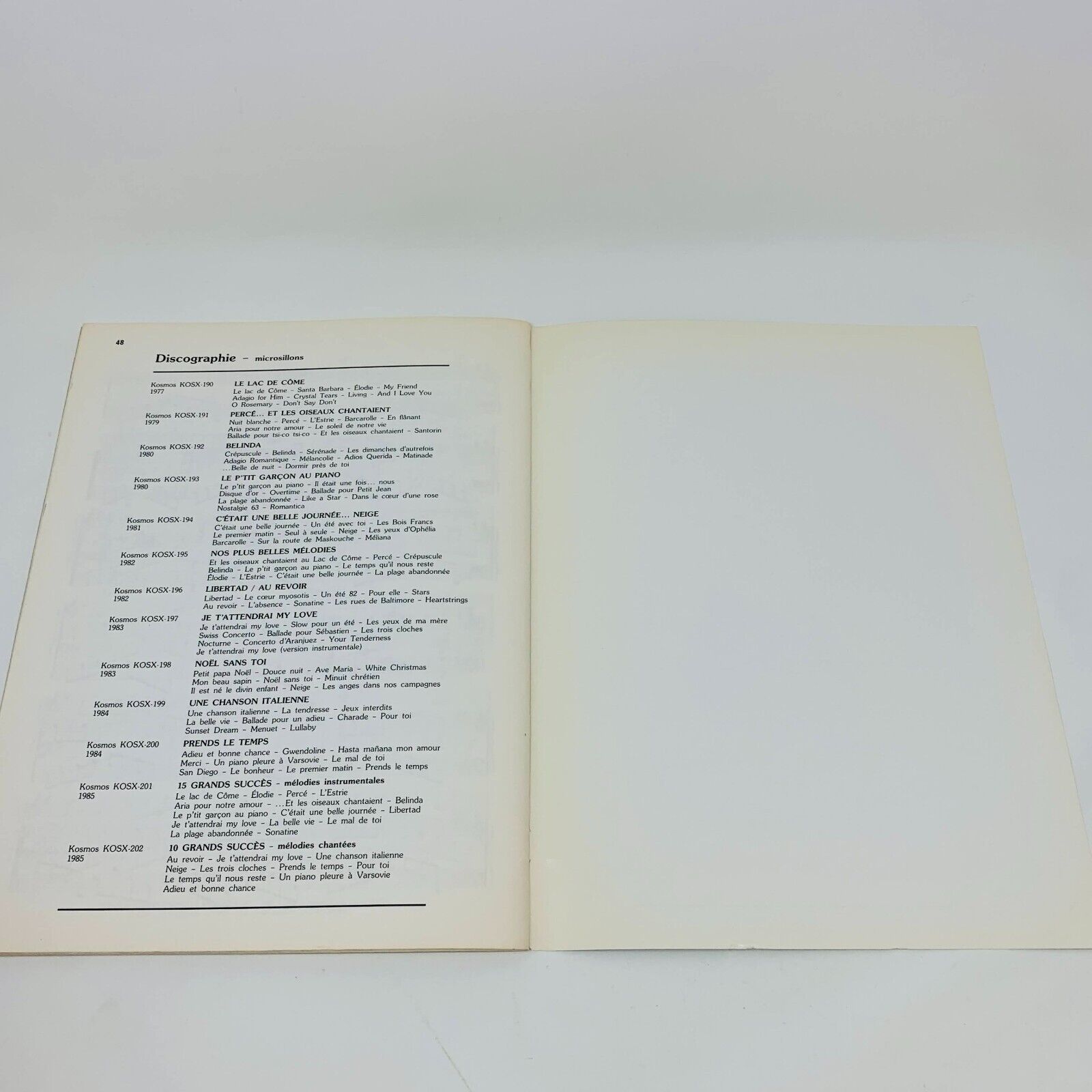 1985 Les Plus Belles Mélodies Alain Morisod Sweet People Partitions Songbook
