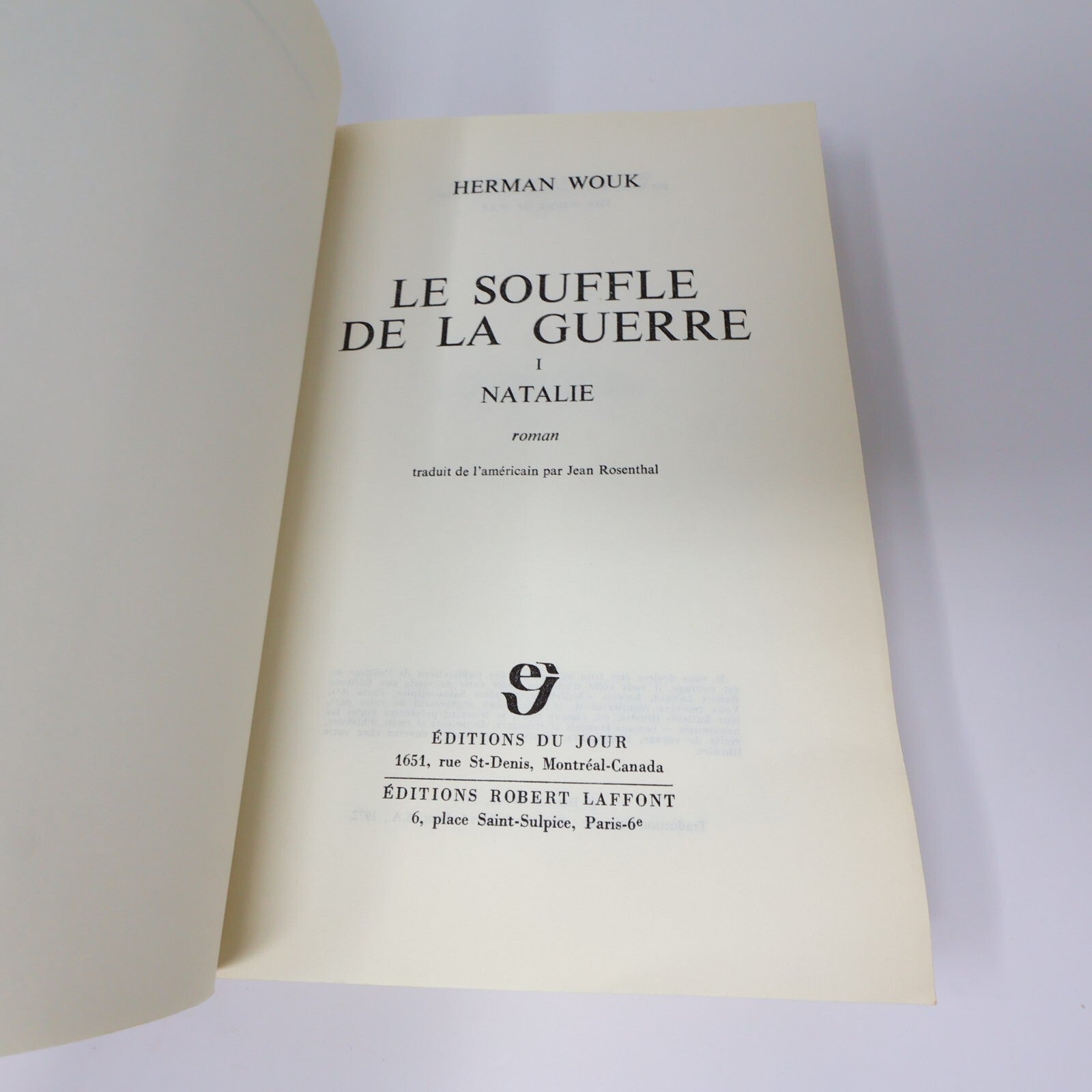 Le Souffle de la Guerre #1-2 Lot 2 Livres Herman Wouk Natalie/Pamela Français PB