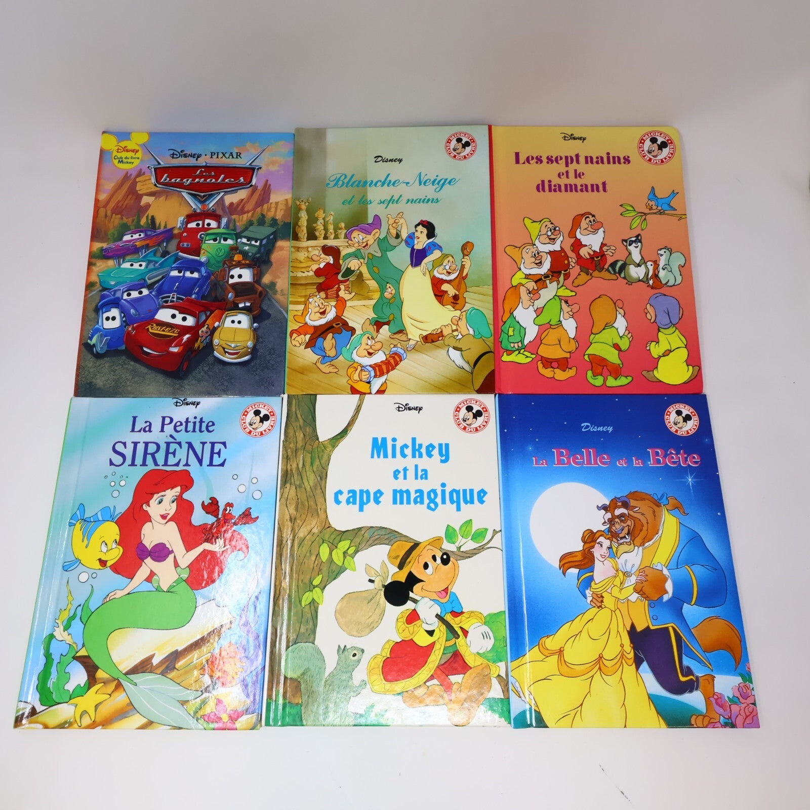 Club du Livre Mickey Lot 13 Livres Disney Cendrillon/Les Bagnoles/Petite Sirène