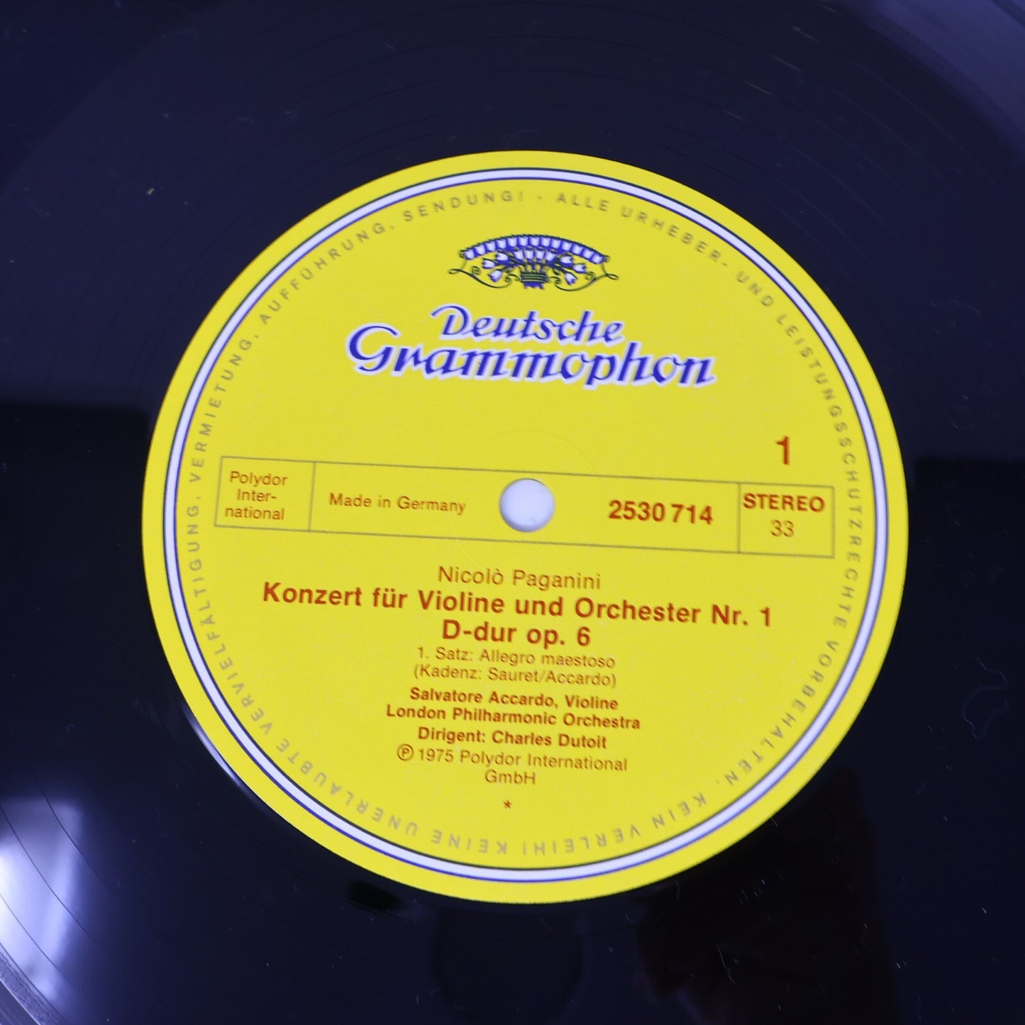 Paganini/Accardo Concerto per Violino Le Streghe Charles Dutoit Record 2530 714