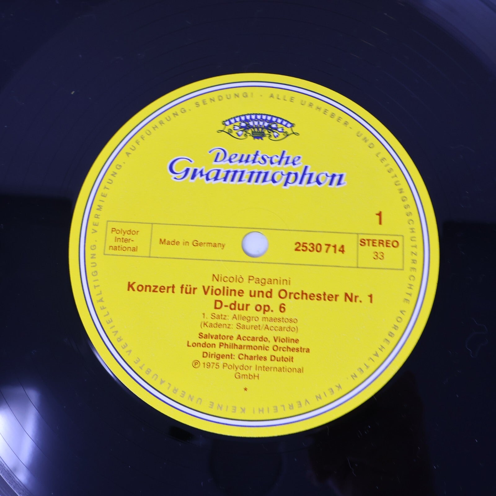 Paganini/Accardo Concerto per Violino Le Streghe Charles Dutoit Record 2530 714