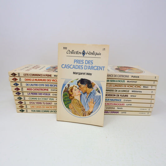 Lot 19 Livres Collection Harlequin Romance Amour Vintage Français French 80s HC