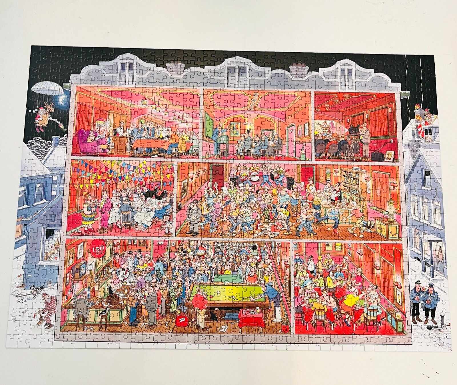 3x 1000 Puzzles + Posters 81120 Complete The Big Leak/Gym/Café Jan Van Haasteren