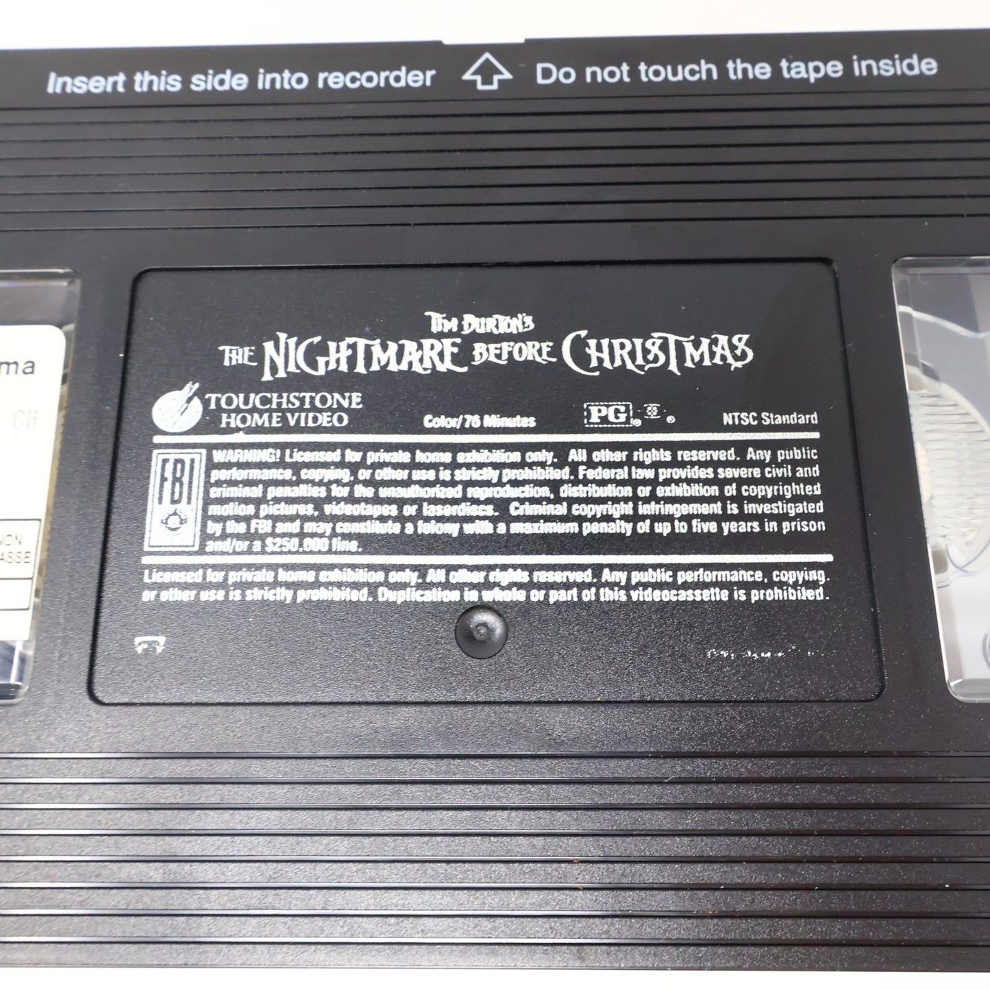 Tim Burton's The Nightmare Before Christmas VHS NTSC Touchstone PG 1994 Tested