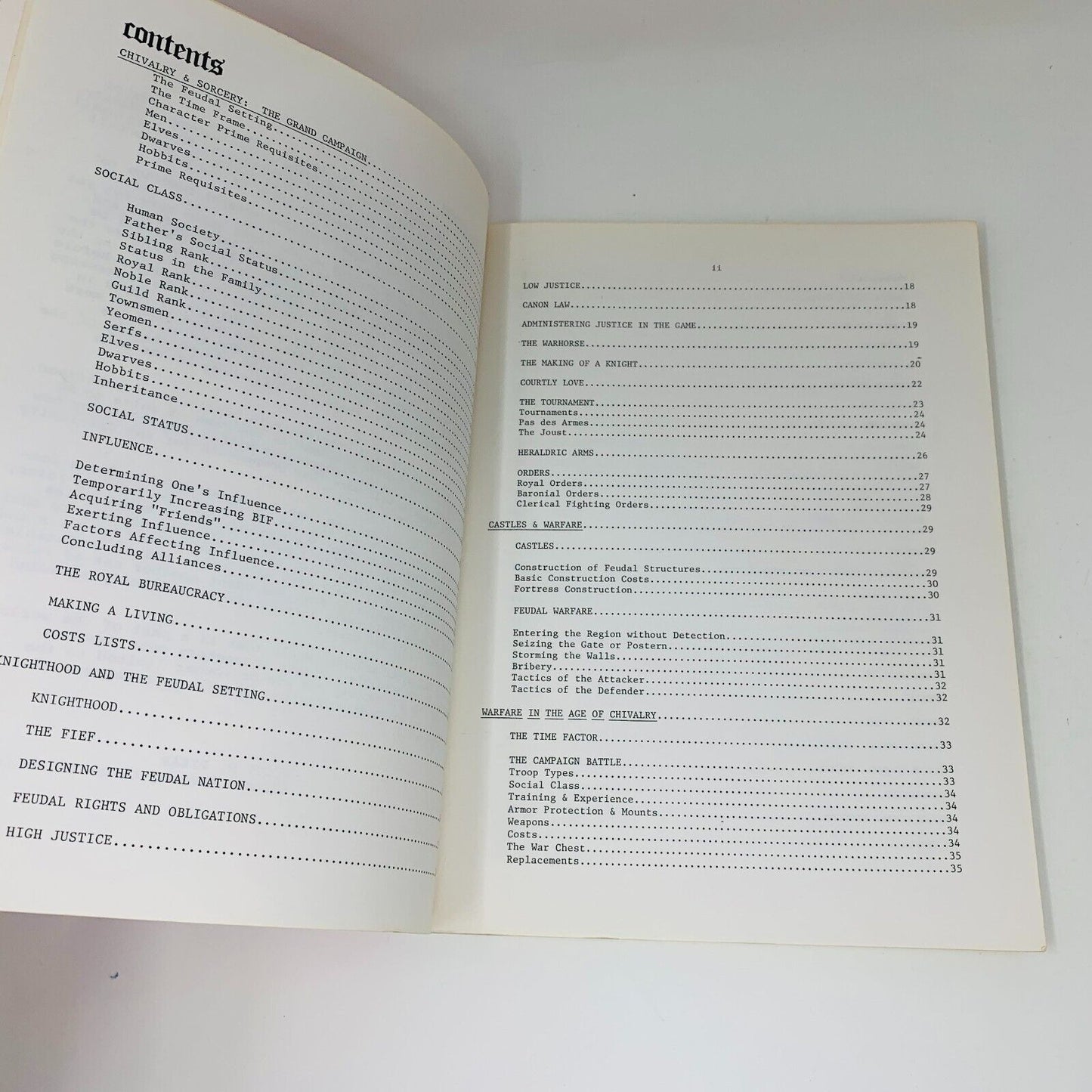 1977 Chivalry & Sorcery Warfare & Wizardry in the Feudal Age RPG FGU Simbalist