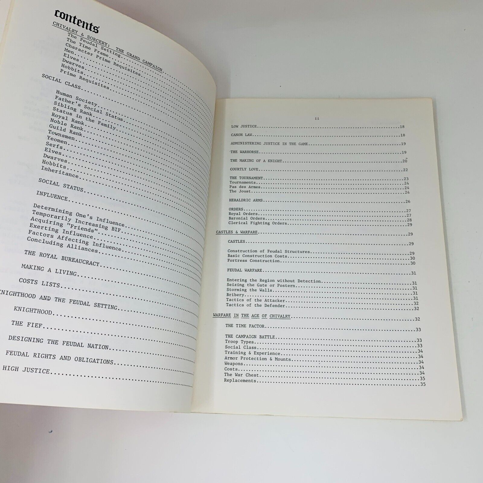 1977 Chivalry & Sorcery Warfare & Wizardry in the Feudal Age RPG FGU Simbalist