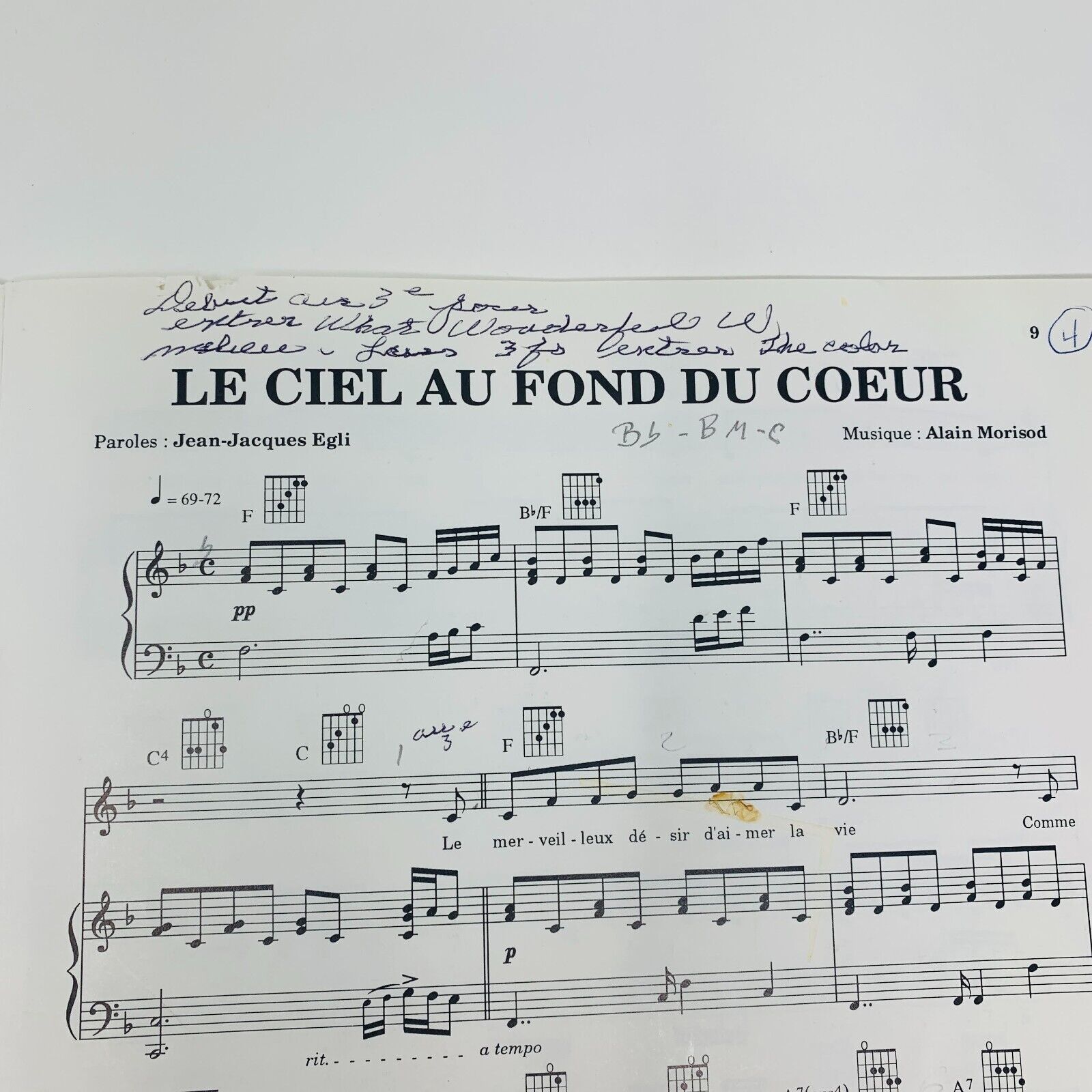 1994 Chansons de Tendresse et d'Amitié Alain Morisod Sweet People Partitions