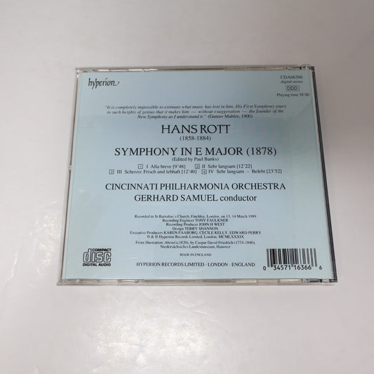 Hans Rott/Cincinnati Philharmonia Orchestra/Gerhard Samuel Symphony E Major CD