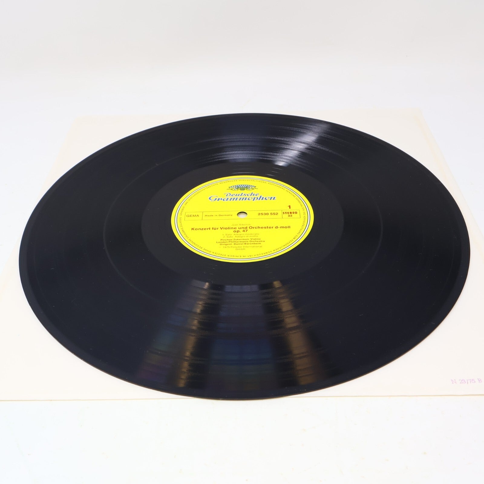 Pinchas Zukerman Daniel Barenboim Sibelius Beethoven Violin LP Record 2530 552