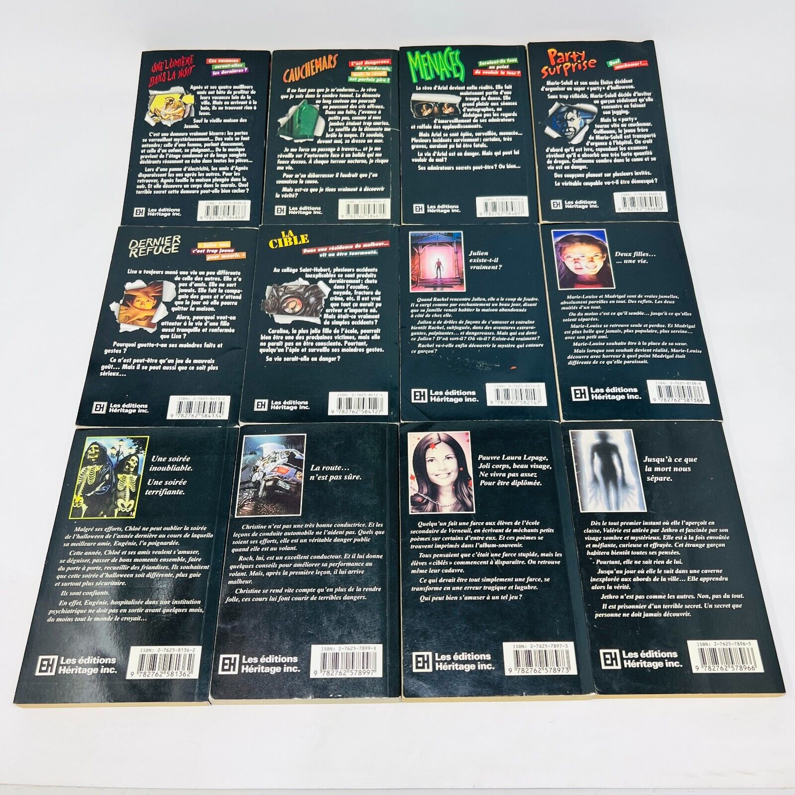16x Frissons EH Lot Livres Cauchemars/Menaces/La Cible/Jumelles Stine Français