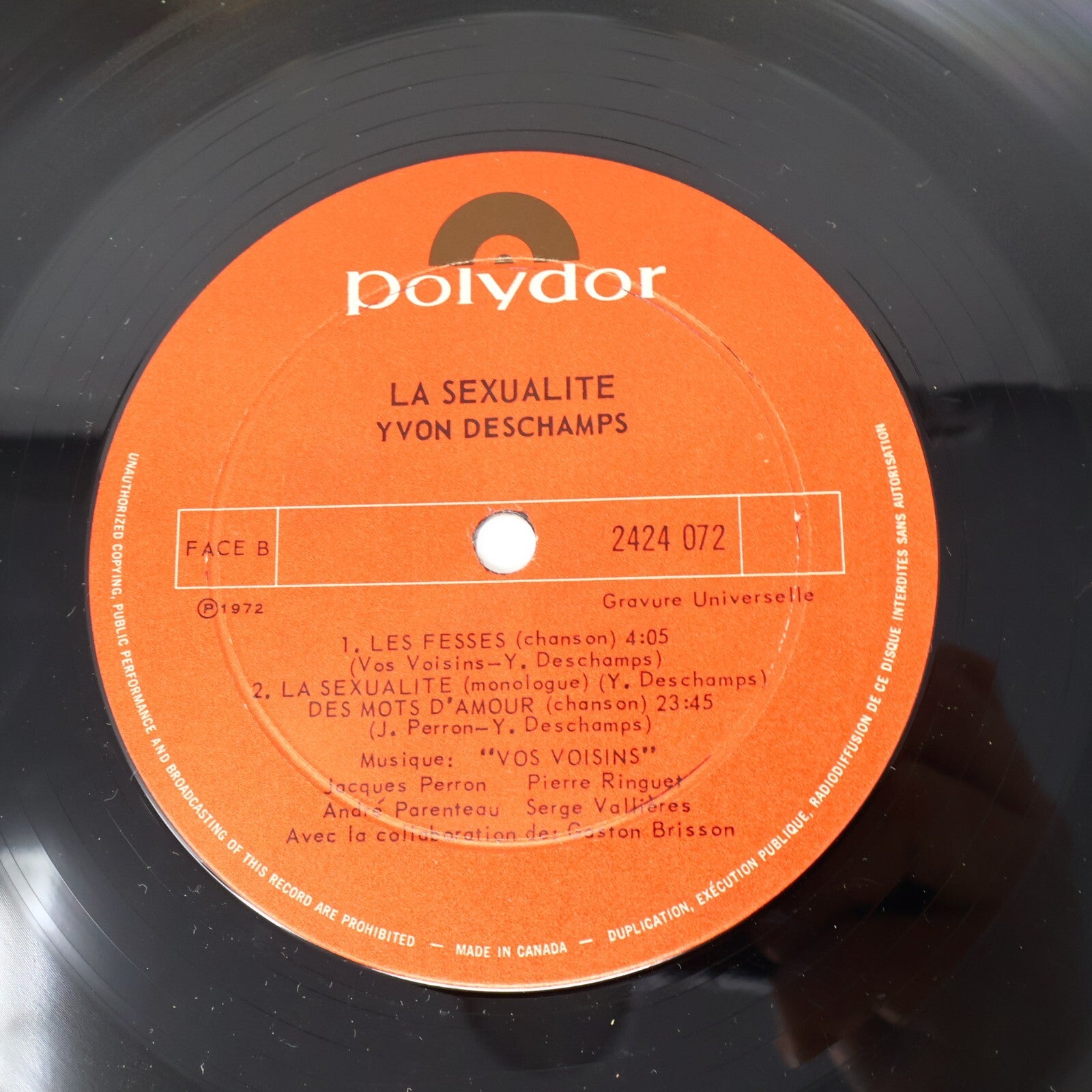 Yvon Deschamps Lot 3 Disques Record Bill 22/L'Argent ou Le Bonheur/La Sexualité