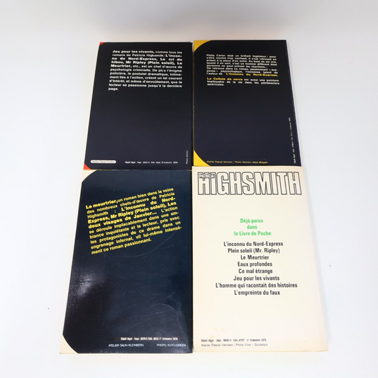 Lot 4 Patricia Highsmith Jeu pour les Vivants Cellule Verte Meurtrier Livres 70s