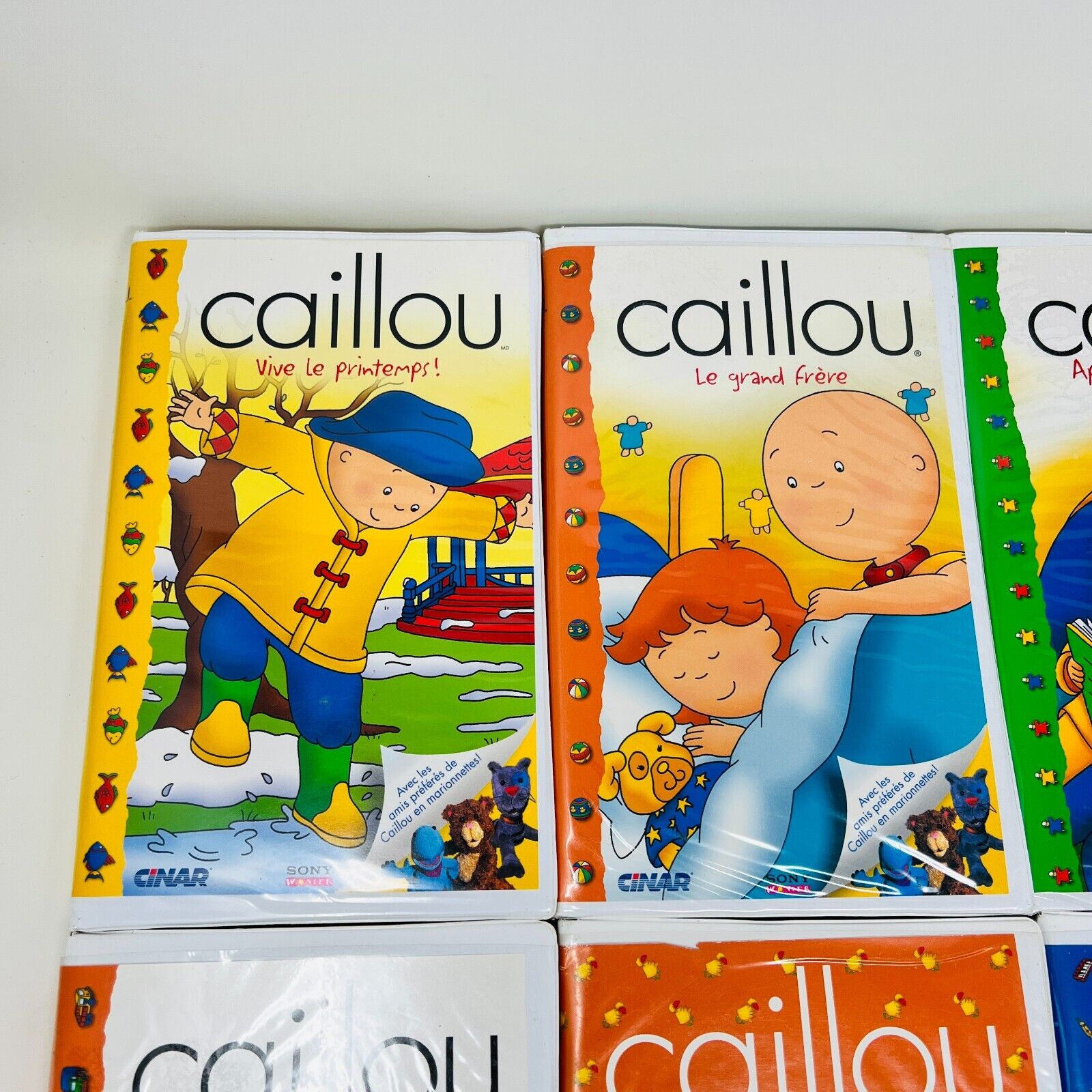 8x Caillou VHS en Français/in French Testés Cinar NTSC Lot Set Docteur Caillou