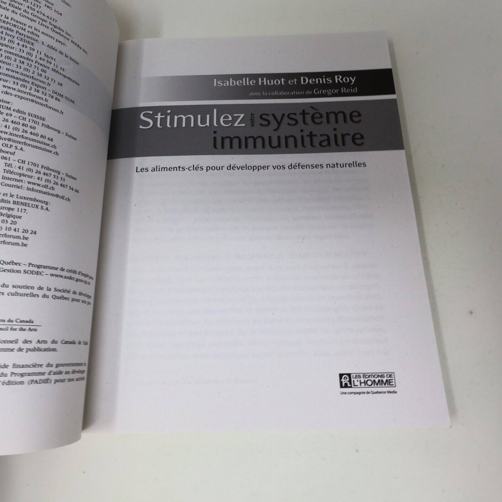 2008 Stimulez Votre Système Immunitaire Isabelle Huot Denis Roy Santé Nutrition
