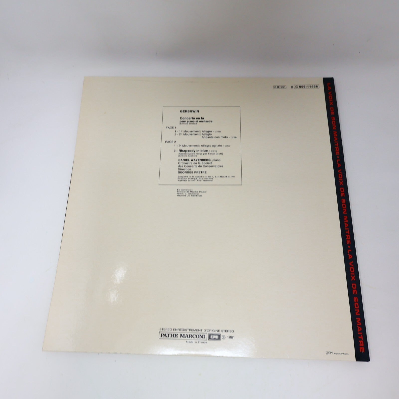 Gershwin Rhapsody In Blue Daniel Wayenberg G. Prêtre Disque Record C 059-11656