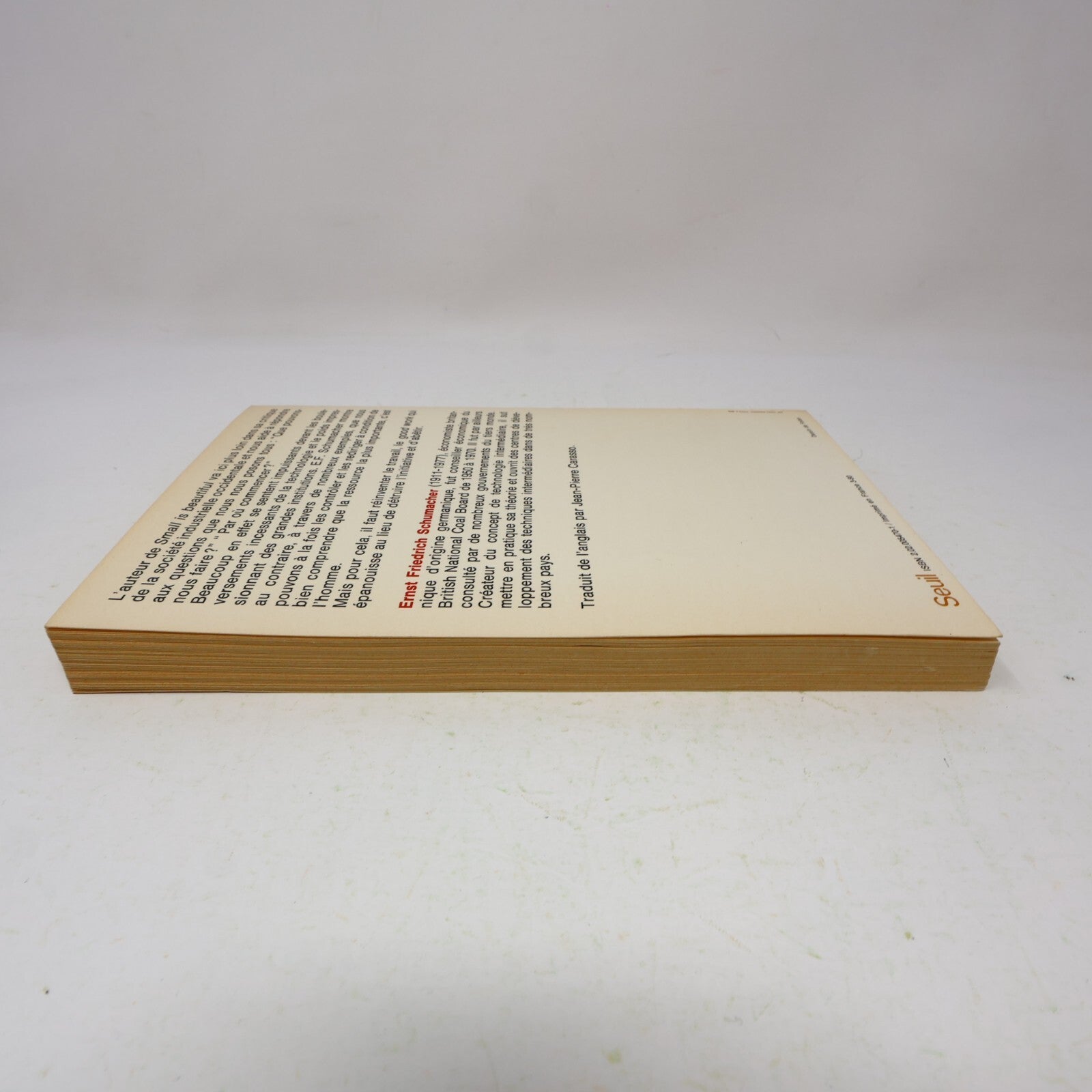 1980 Good Work Ernst Friedrich Schumacher Seuil Société Affaires Français Livre