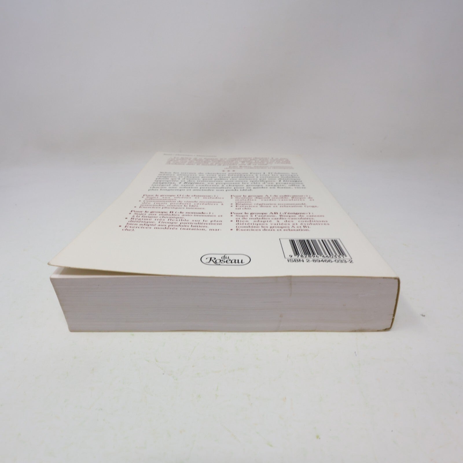 1999 4 Groupes Sanguins 4 Régimes Peter d'Adamo du Roseau Alimentation Nutrition