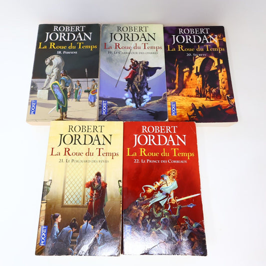 Lot 5 Livres La Roue du Temps #18-22 The Wheel of Time Robert Jordan Français PB