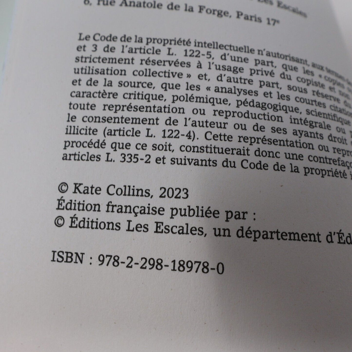 2024 La Maison Idéale Kate Collins Paperback PB France Loisirs Horreur Thriller