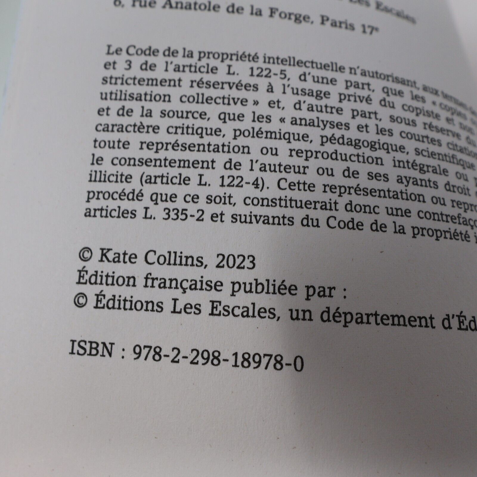 2024 La Maison Idéale Kate Collins Paperback PB France Loisirs Horreur Thriller