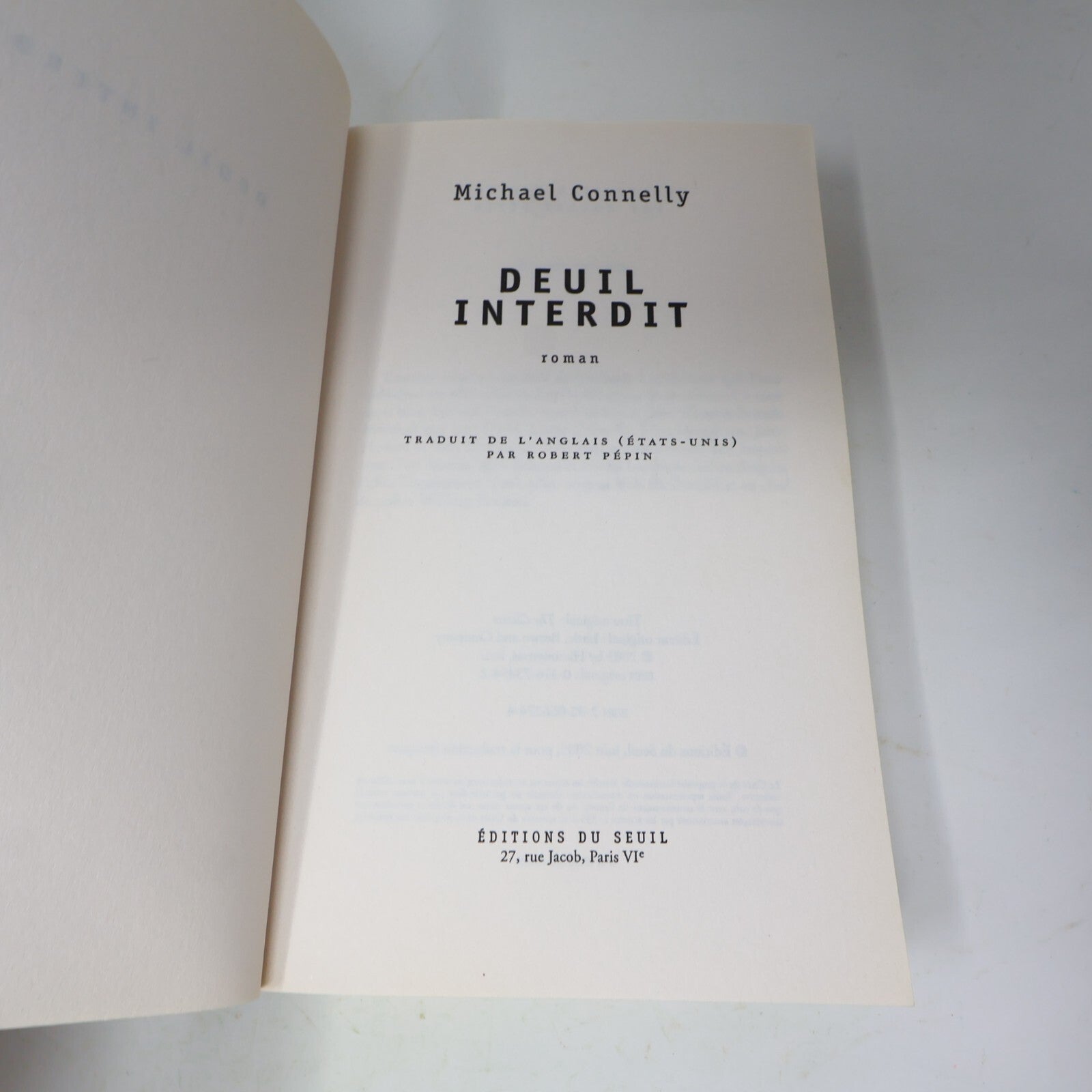Michael Connelly Lot 6 Livres Deuil Interdit/Los Angeles River/Lumière Morte PB