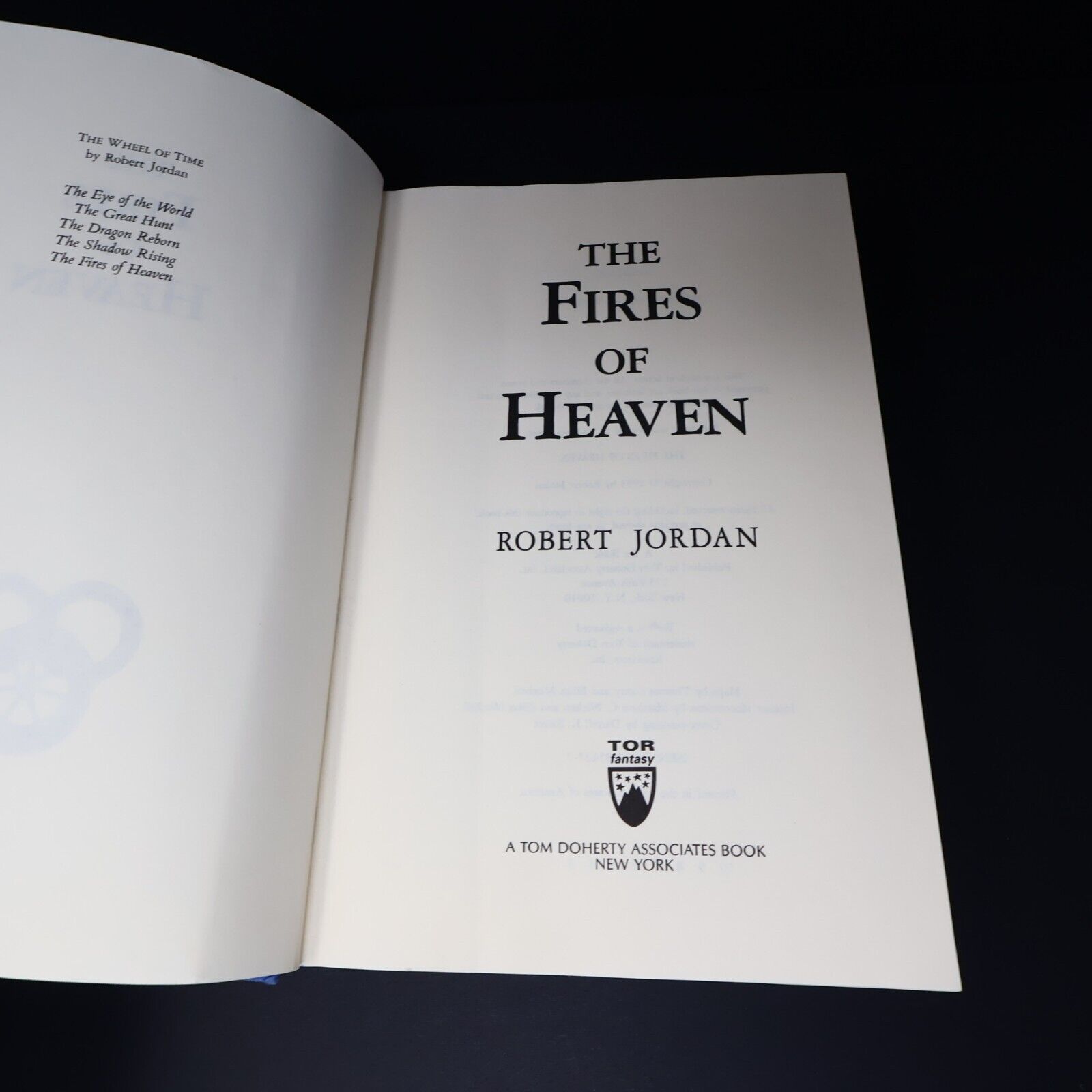 1993 The Fires of Heaven The Wheel of Time #5 by Robert Jordan 3rd Print HC TOR