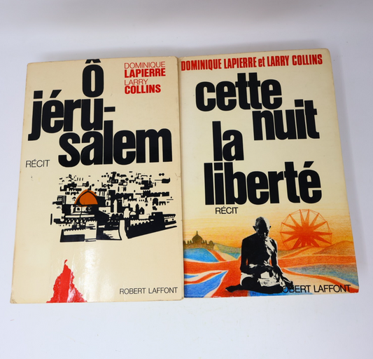 Dominique Lapierre/Larry Collins Lot 2 Livres Ô Jérusalem/Cette Nuit la Liberté