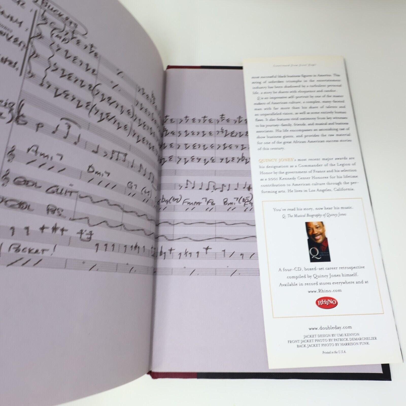 2001 Q the Autobiography of Quincy Jones Music 1st Edition Random House Book HC