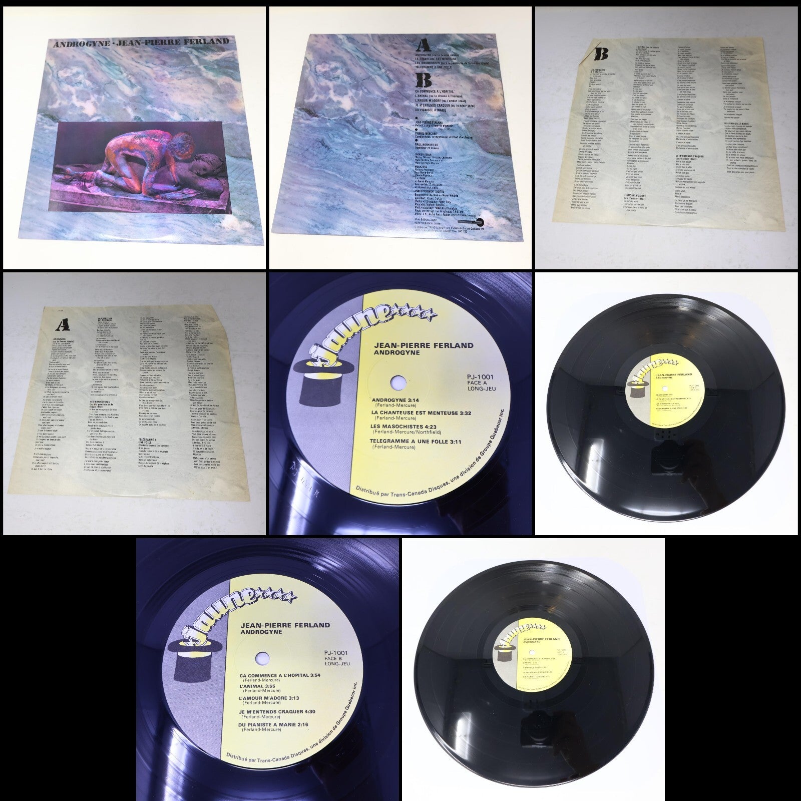 Jean-Pierre Ferland ‎Lot 10 Disques Soleil/Jaune/Androgyne/Vierges Du Québec LP