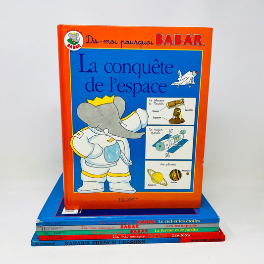 6x Babar Dis Moi Pourquoi/French Lessons en Francais Espace/Étoiles/Transport