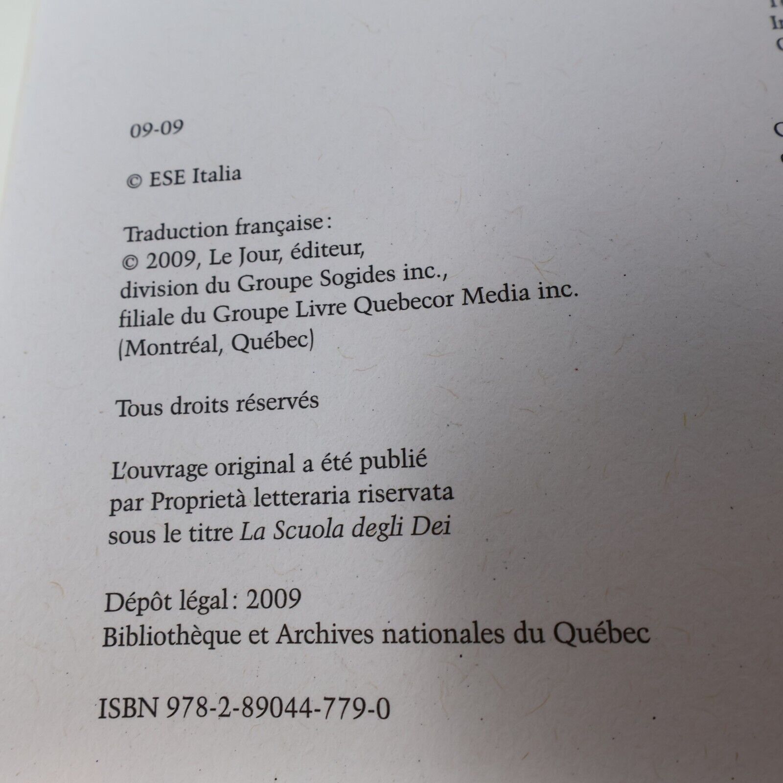 2009 L'École des Dieux de Stefano Elio D'Anna Paperback PB Le Jour Spiritualité