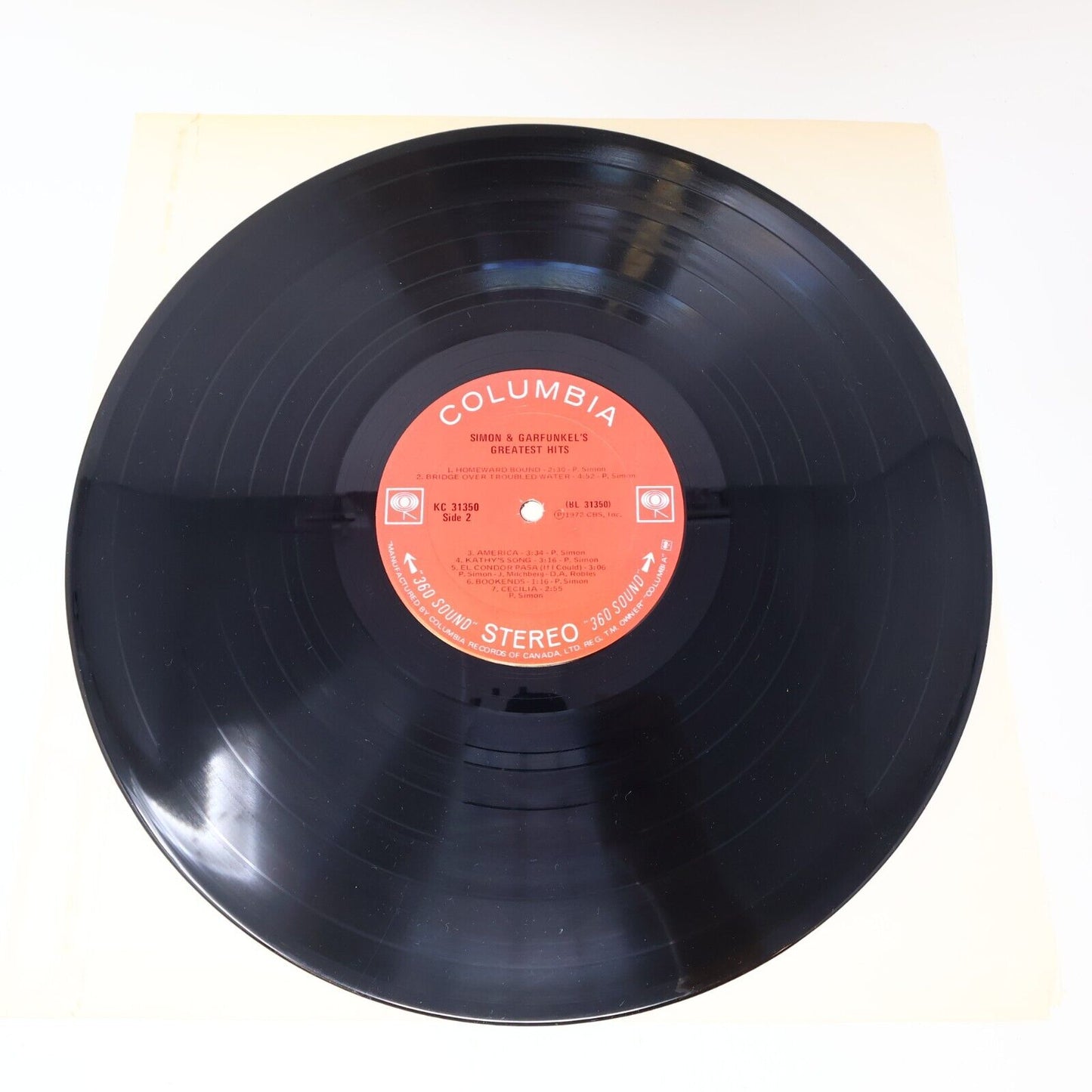 Simon And Garfunkel's Greatest Hits LP Record 1972 Canada KC 31350 Mrs. Robinson