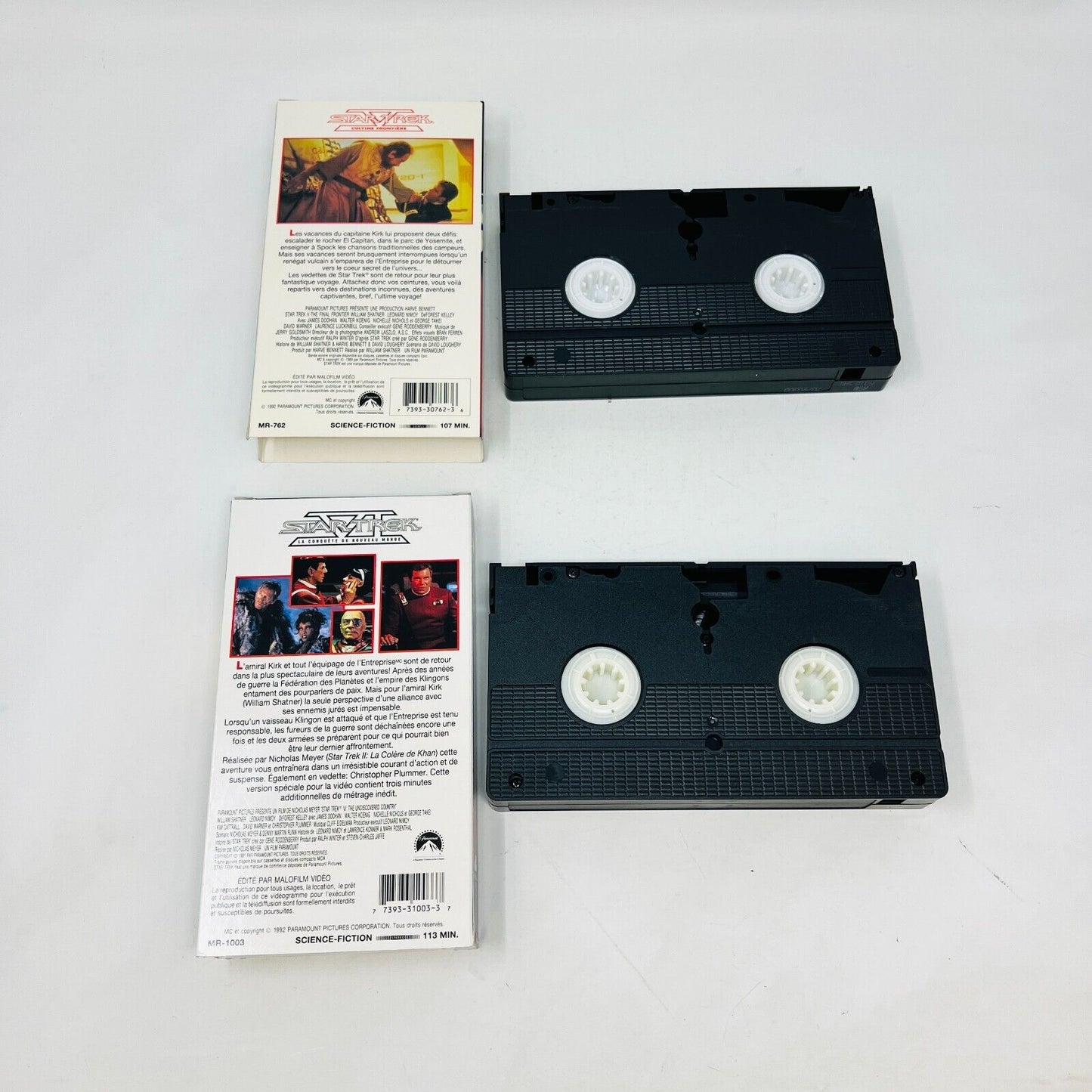 Coffret Star Trek de 7 Films VHS NTSC Testés en Français/French William Shatner