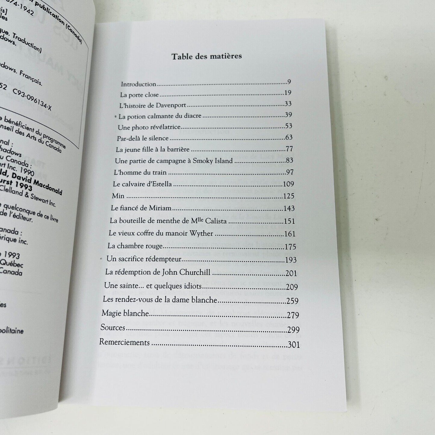 1993 Au-Delà des Ténèbres de Lucy Maud Montgomery Québec/Amérique en Français