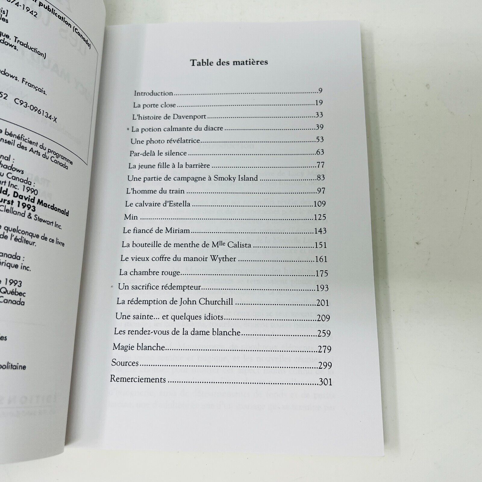 1993 Au-Delà des Ténèbres de Lucy Maud Montgomery Québec/Amérique en Français