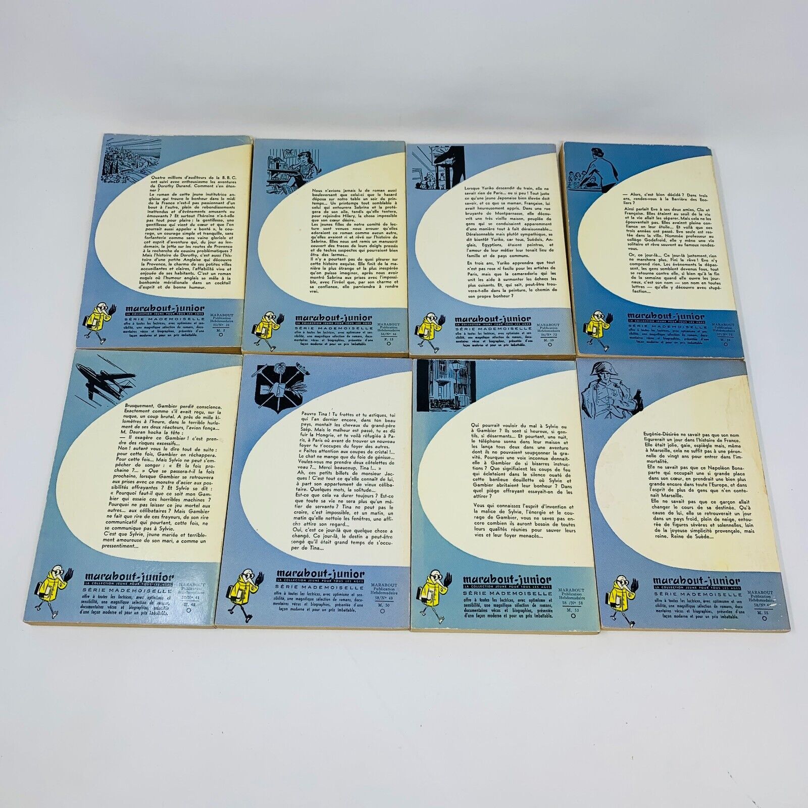 26x Marabout Mademoiselle 1950-60s Pulp Fiction Romance in French Lot Français