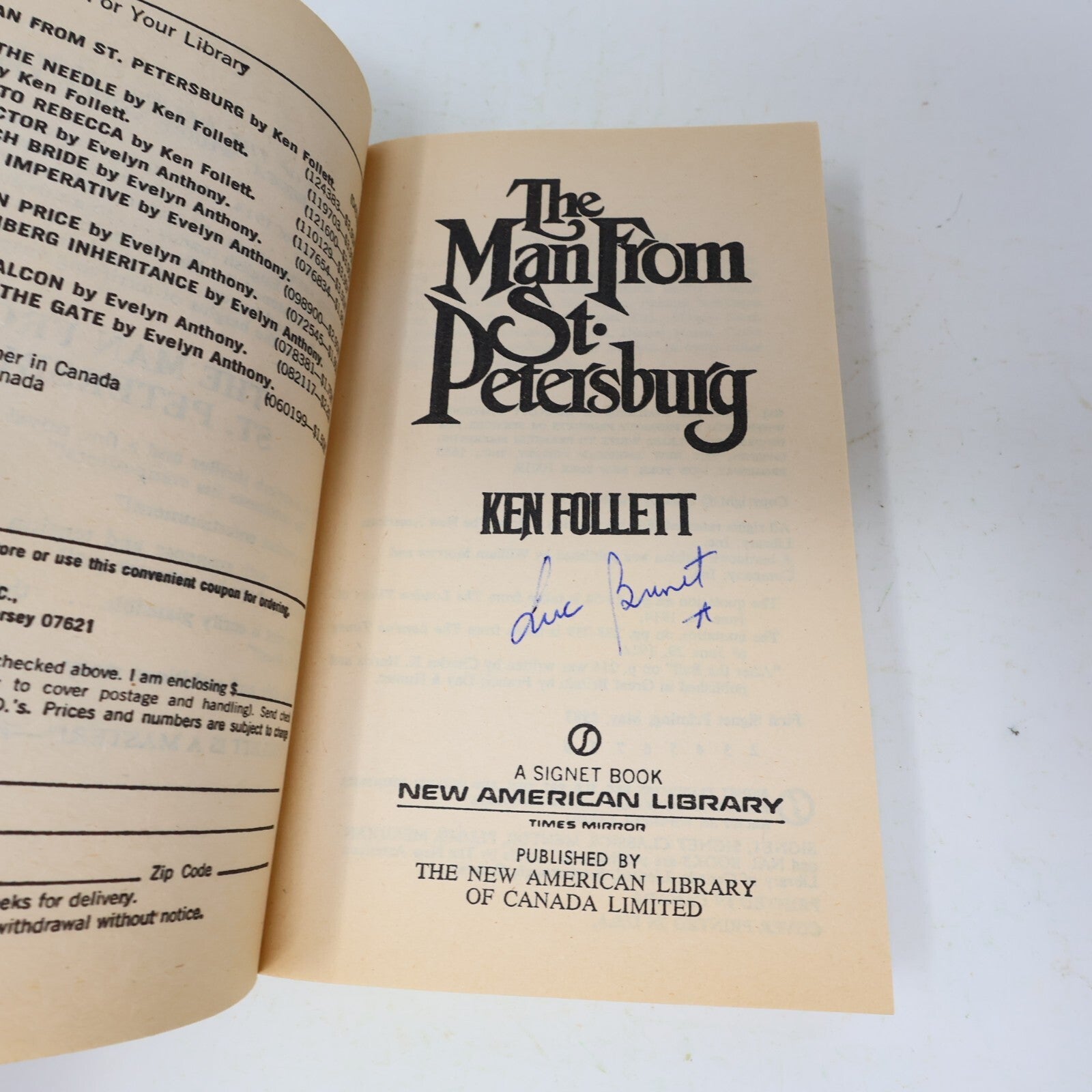 1983 The Man From St. Petersburg Ken Follett Signet Historical Fiction Thriller