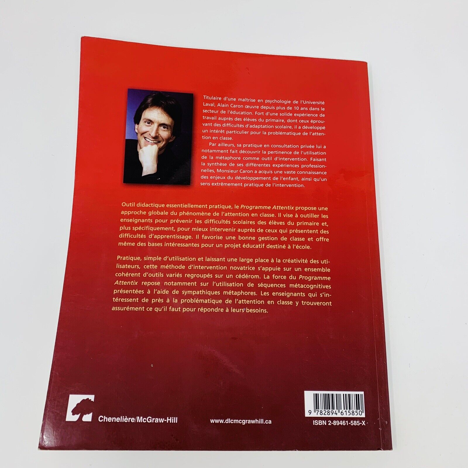 Programme Attentix Gérer Structurer l'Attention en Classe Alain Caron Livre Book